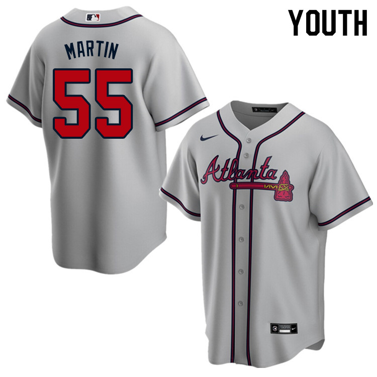 Nike Youth #55 Chris Martin Atlanta Braves Baseball Jerseys Sale-Gray